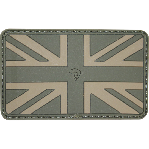 Viper Subdued Rubber Union Jack Patch Tactical Patch Hook Loop Backed 45 x 72mm