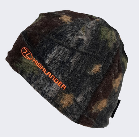 Highlander Fleece Beanie Hat Reversible Orange Tree Deep Camouflage Small