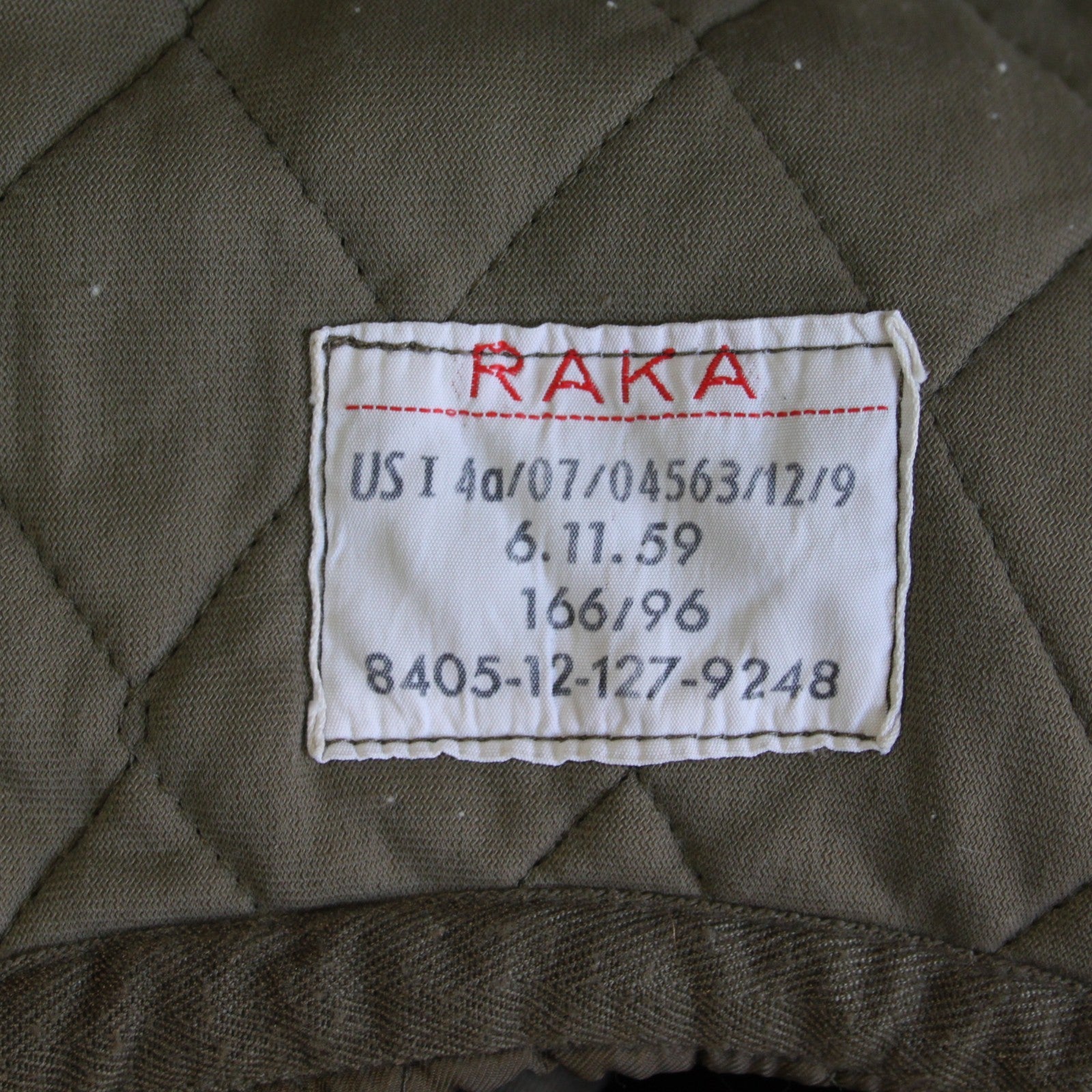 Vintage RAKA Army Parka Liner Genuine Surplus Thermal Quilted 38-40" (3729)