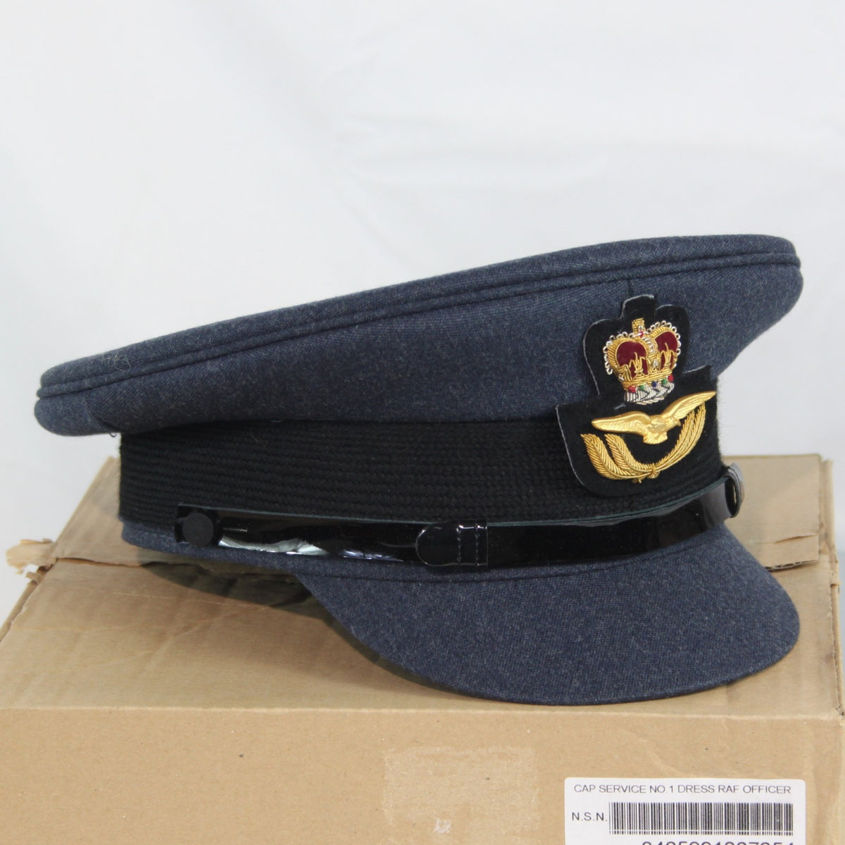 NEW British RAF Officers Mens Dress Hat Genuine Surplus Peak Cap 63cm (4412)