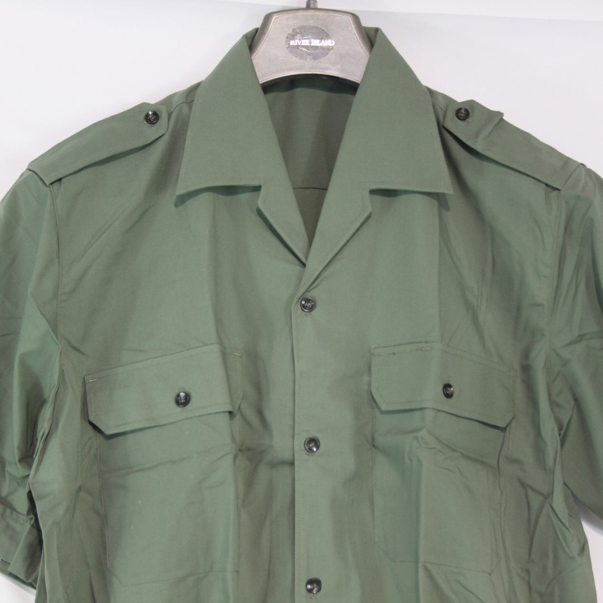 New Spanish Army Shirt Lightweight Green Genuine Surplus 41cm Collar 16" (4139)