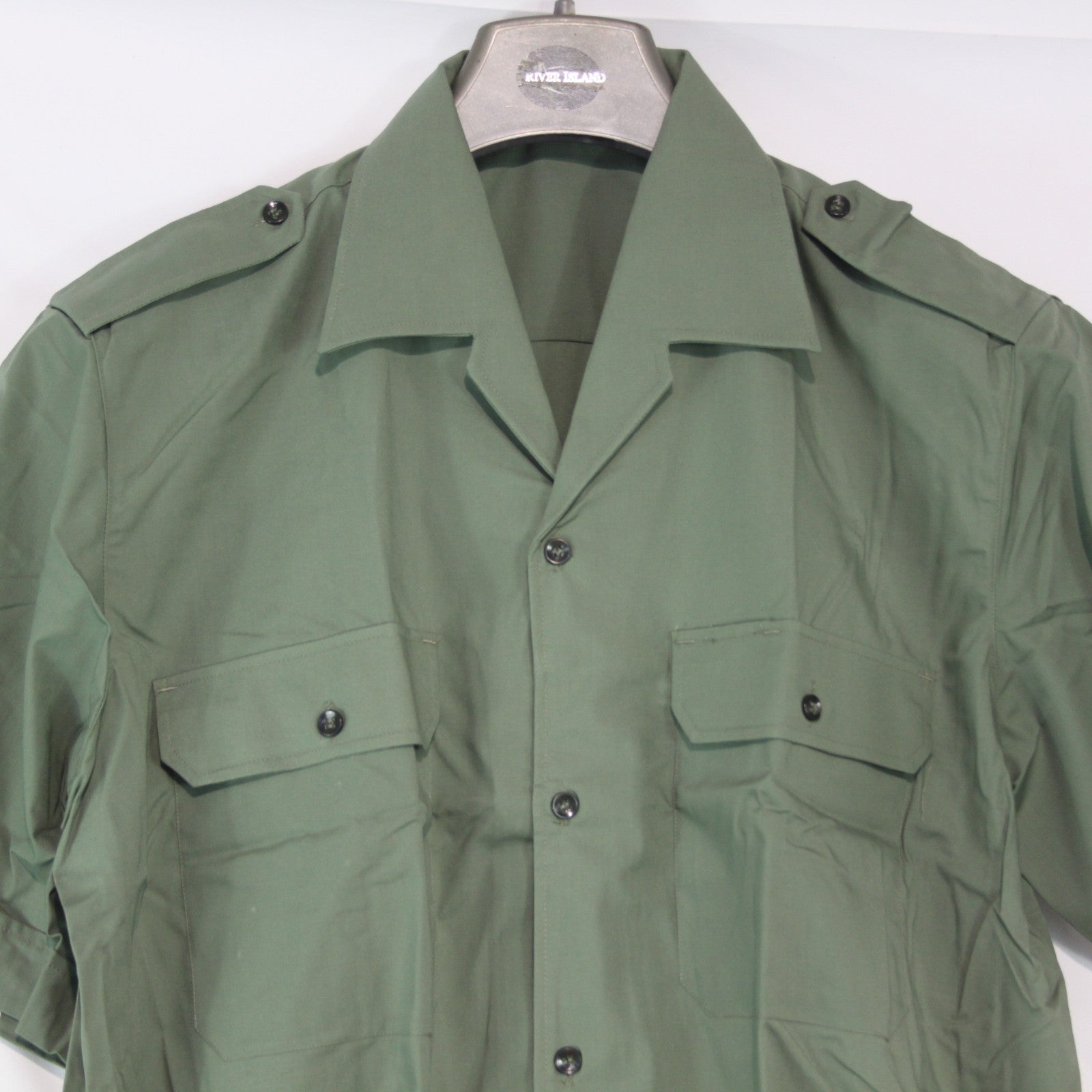New Spanish Army Shirt Lightweight Green Genuine Surplus 41cm Collar 16" (4139)