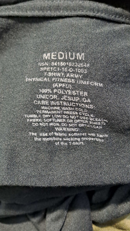 Genuine Surplus US Army Long Sleeve T-shirt Black Polyester Medium (2700)