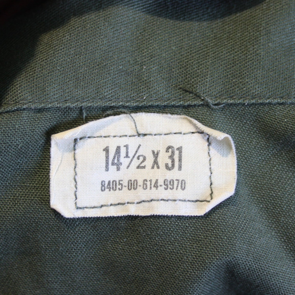 Vintage US Army Shirt Olive Utility Shirt Genuine Surplus 14.5"  (4133