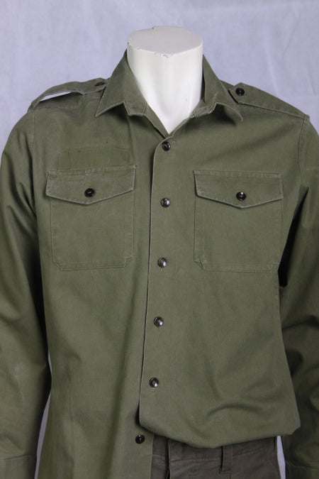 Genuine Surplus Vintage British Army Cotton Working Shirt Olive Green