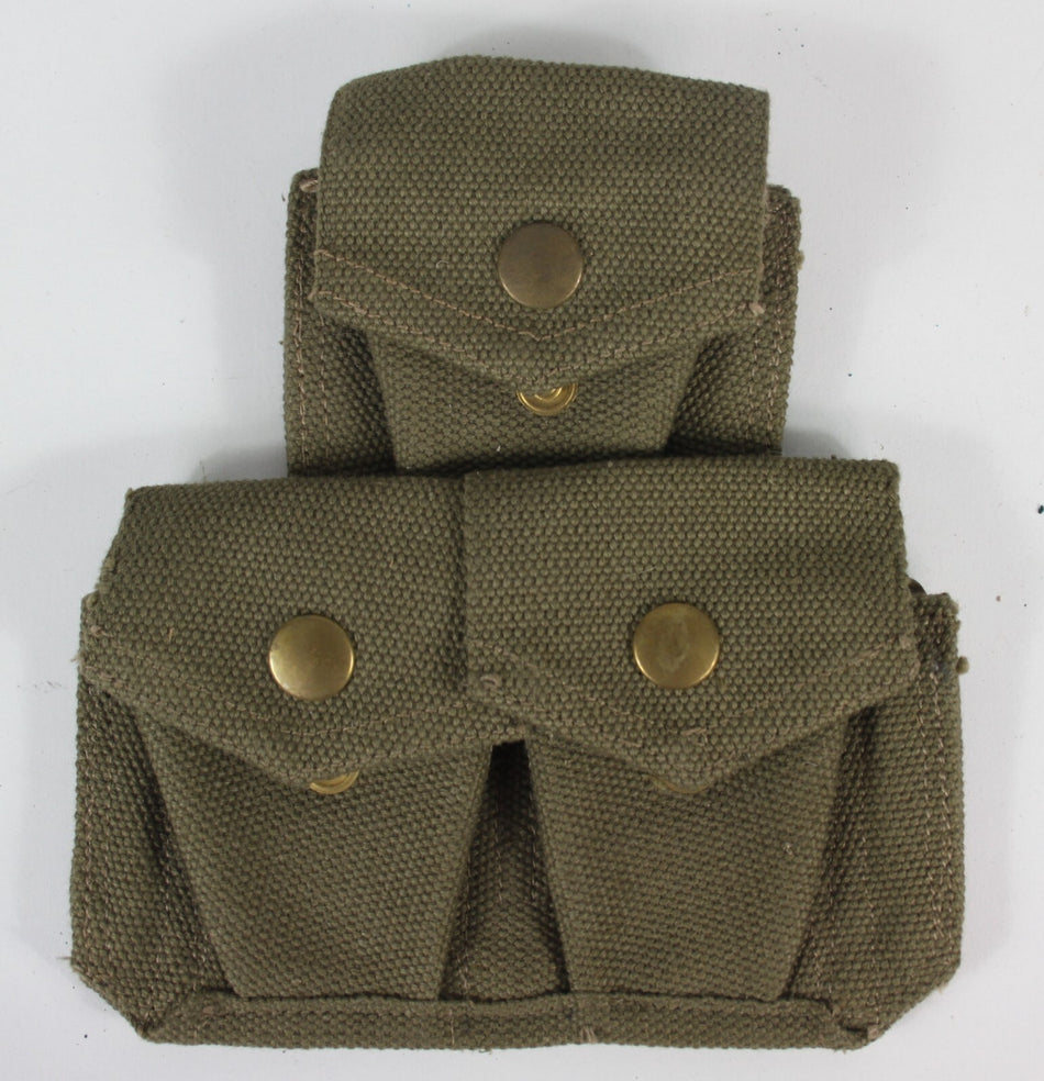 Genuine Surplus Italian Army Triple Webbing Pouch Vintage Canvas Grade1