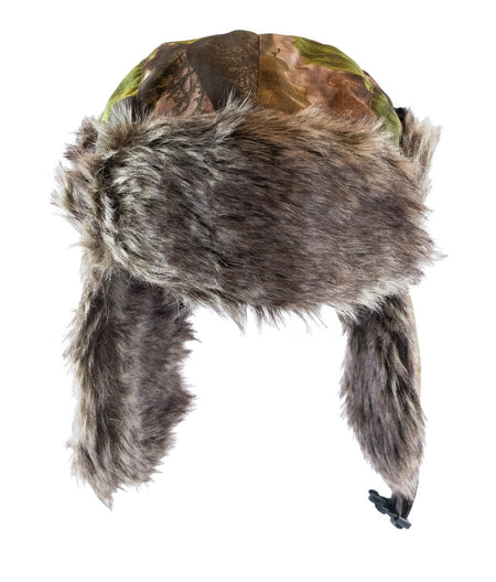 Jack Pyke Thermal Green Tundra Winter Trapper Hat Faux Fur Unisex Evo Camo