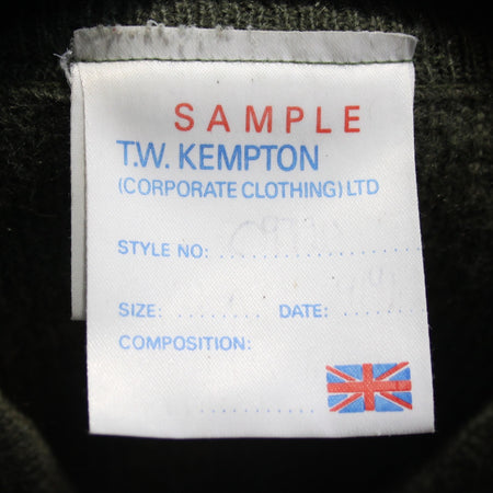 V-Neck Army Style Sample Jumper 80% Wool Olive 38" Chest Short (4062)