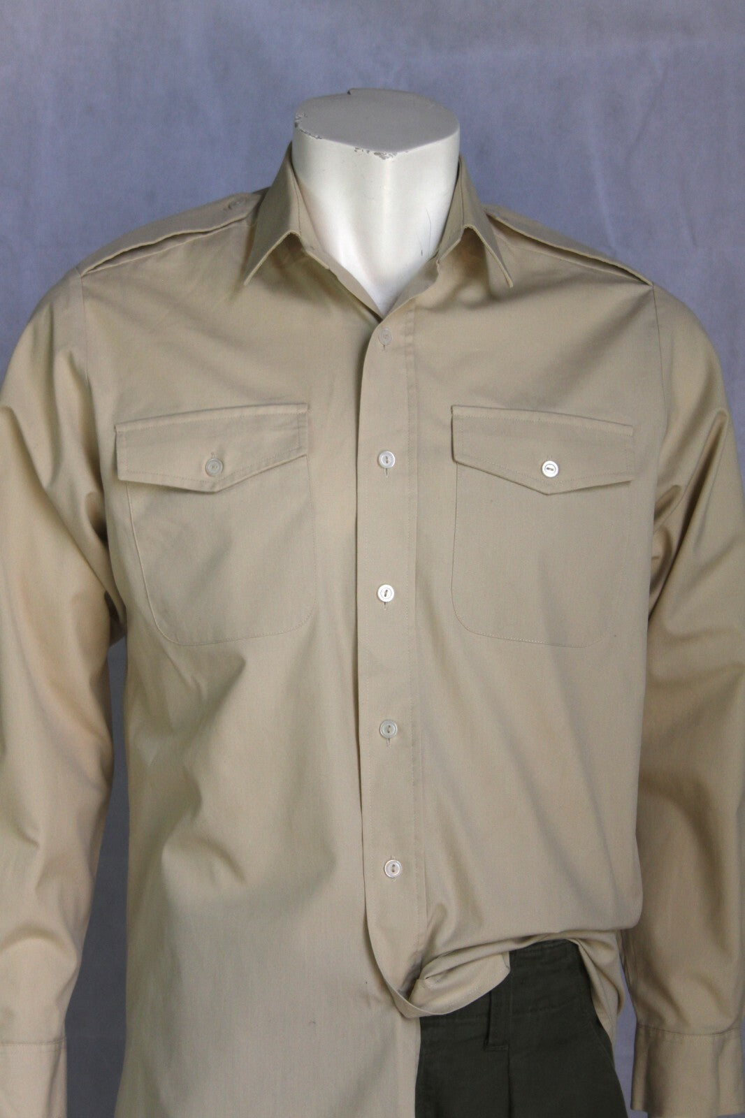 Genuine Surplus issued  British Army Fawn Long Short Sleeve Polycotton Shirt