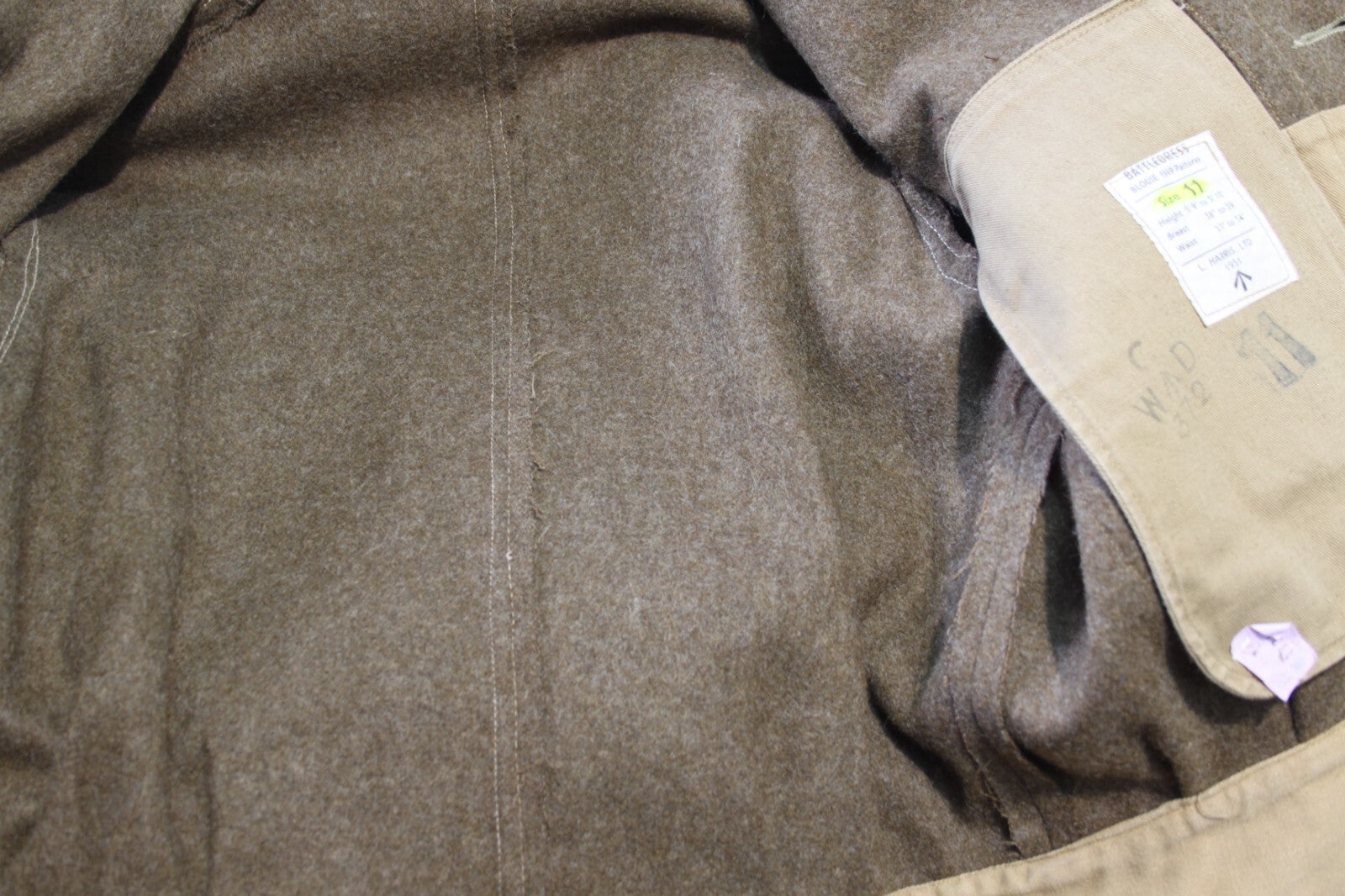 Genuine Surplus Battle Dress Blouse Jacket Dated 1951 36-38" Chest (2130)