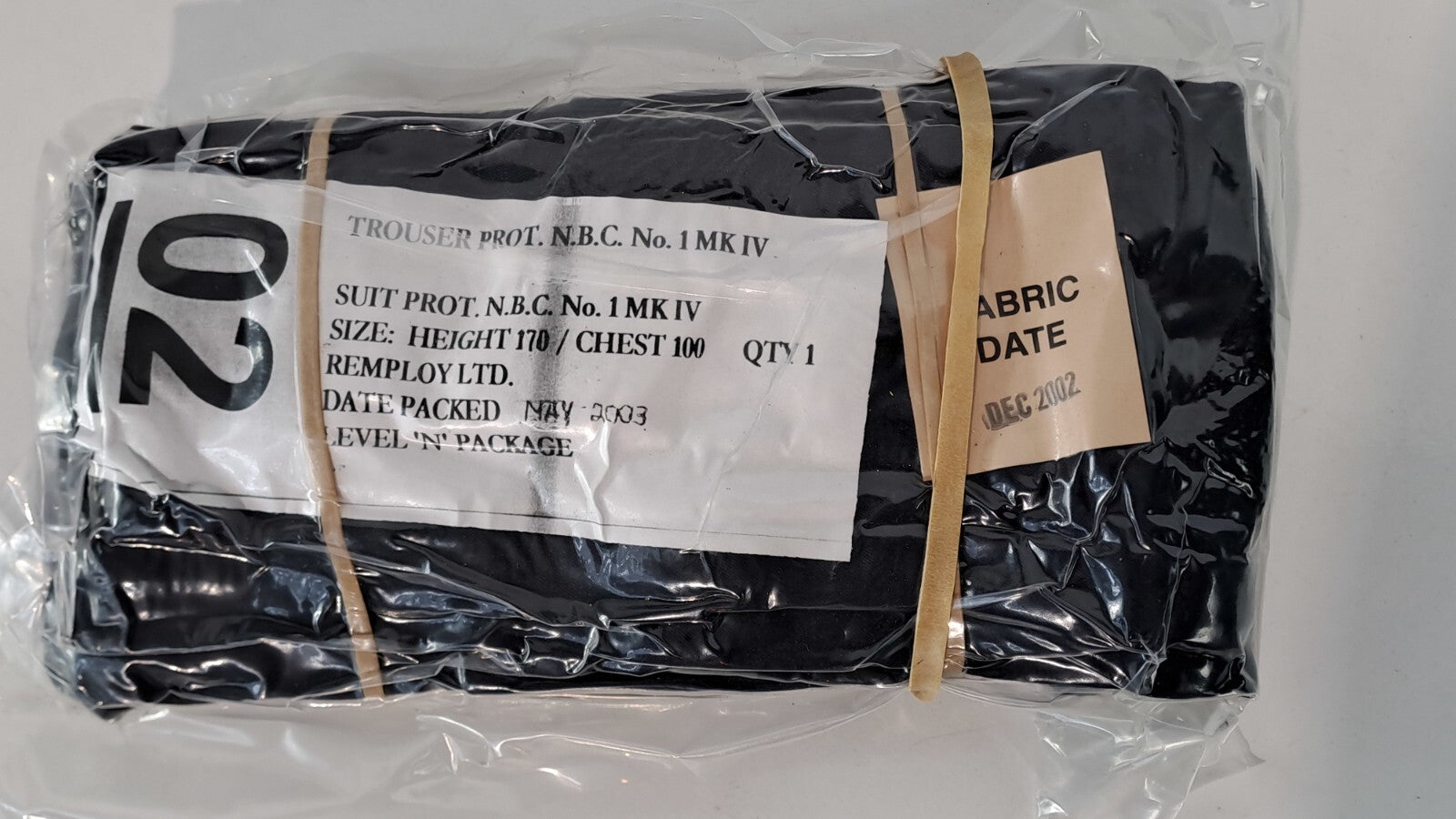 NEW Genuine Surplus Expired Date British NBC Trousers Black 100cm CHest (3021)