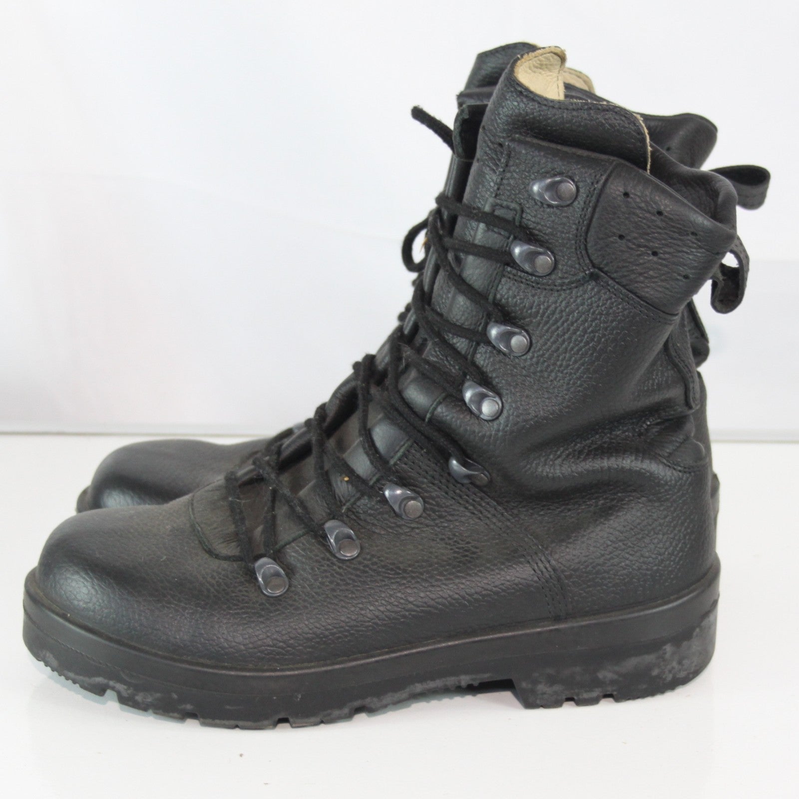 German Para Boot Genuine Surplus Army Mens Black Leather Lace Up UK 7 (3581)