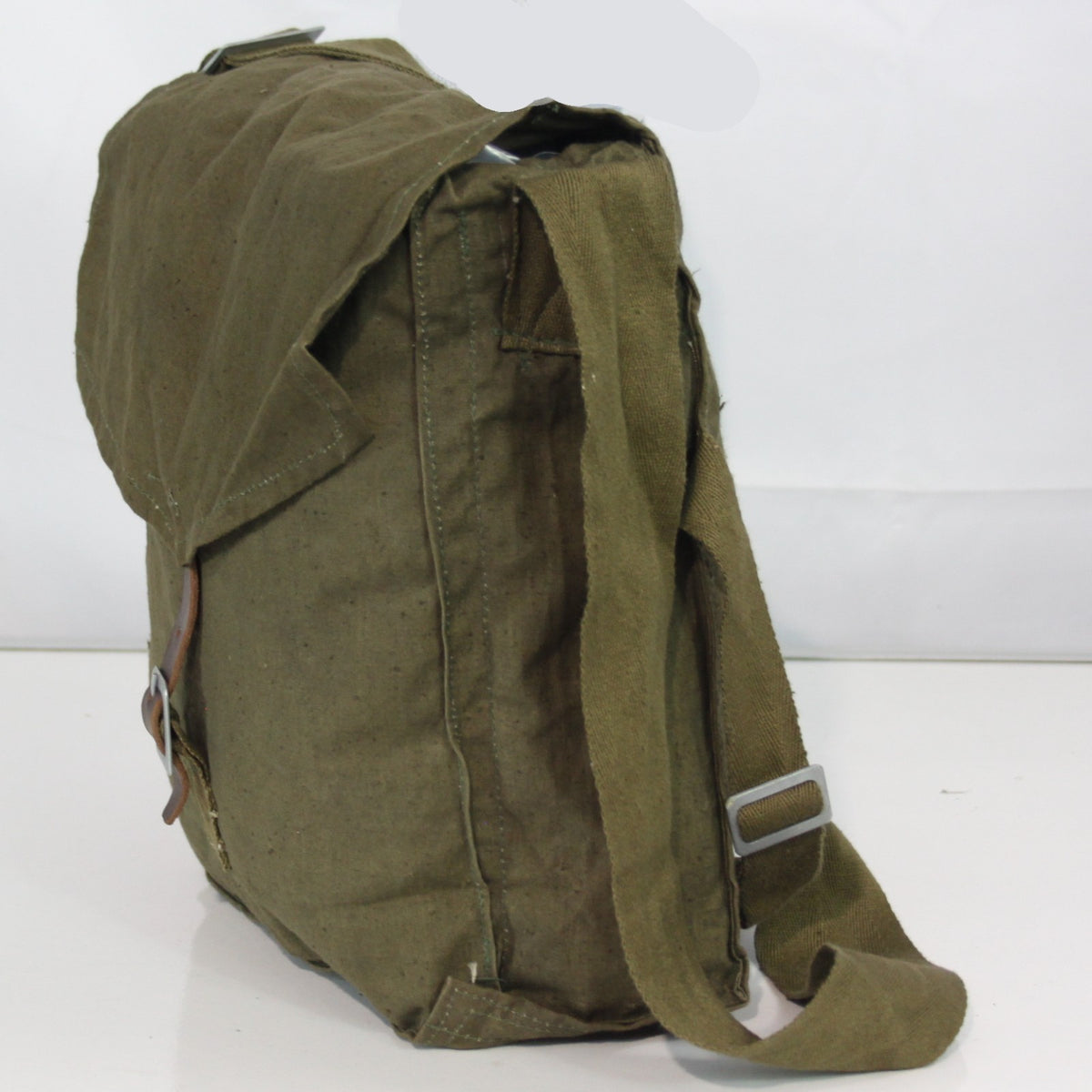 Genuine Surplus Bulgarian Army Vintage Side bag Khaki with Leather Strap (3394)