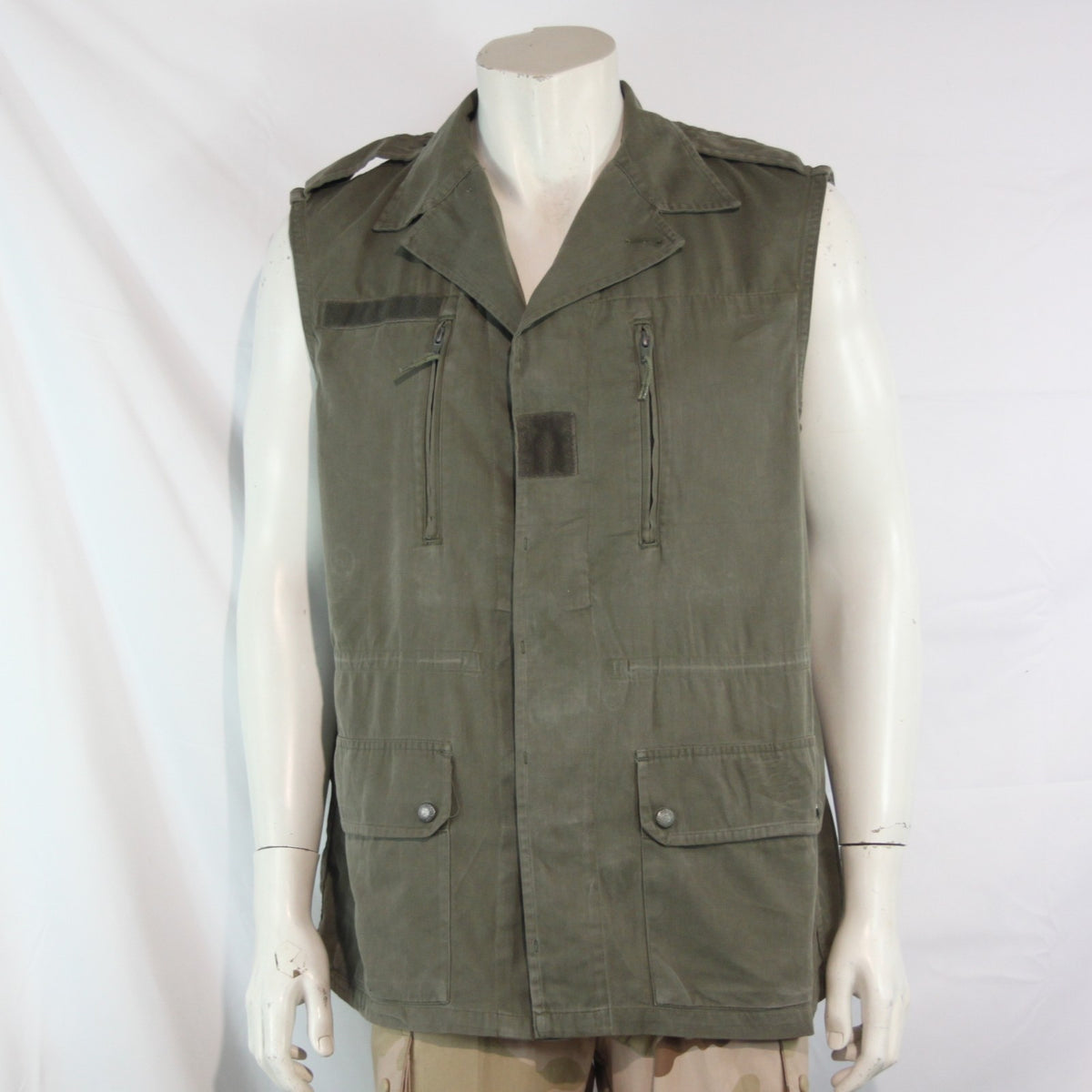 Genuine Surplus French Jacket Converted to Gilet Sleeveless Canvas 38-40"  (4128
