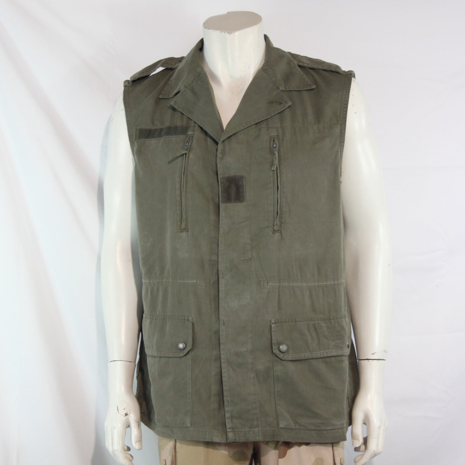 Genuine Surplus French Jacket Converted to Gilet Sleeveless Canvas 38-40"  (4128