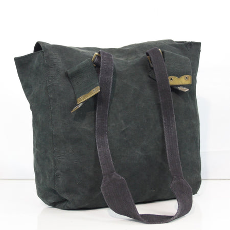 Genuine Surplus Vintage Belgian Army Webbing Bag Side Bag Black Canvas G2 3391