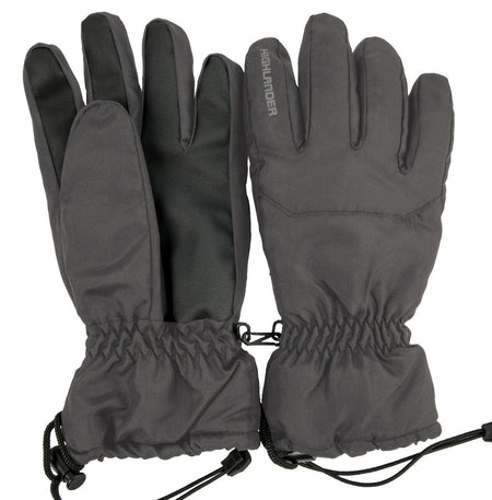 ED Highlander Ski Gloves Winter Thermal Non Slip Palm Black Mens Womens