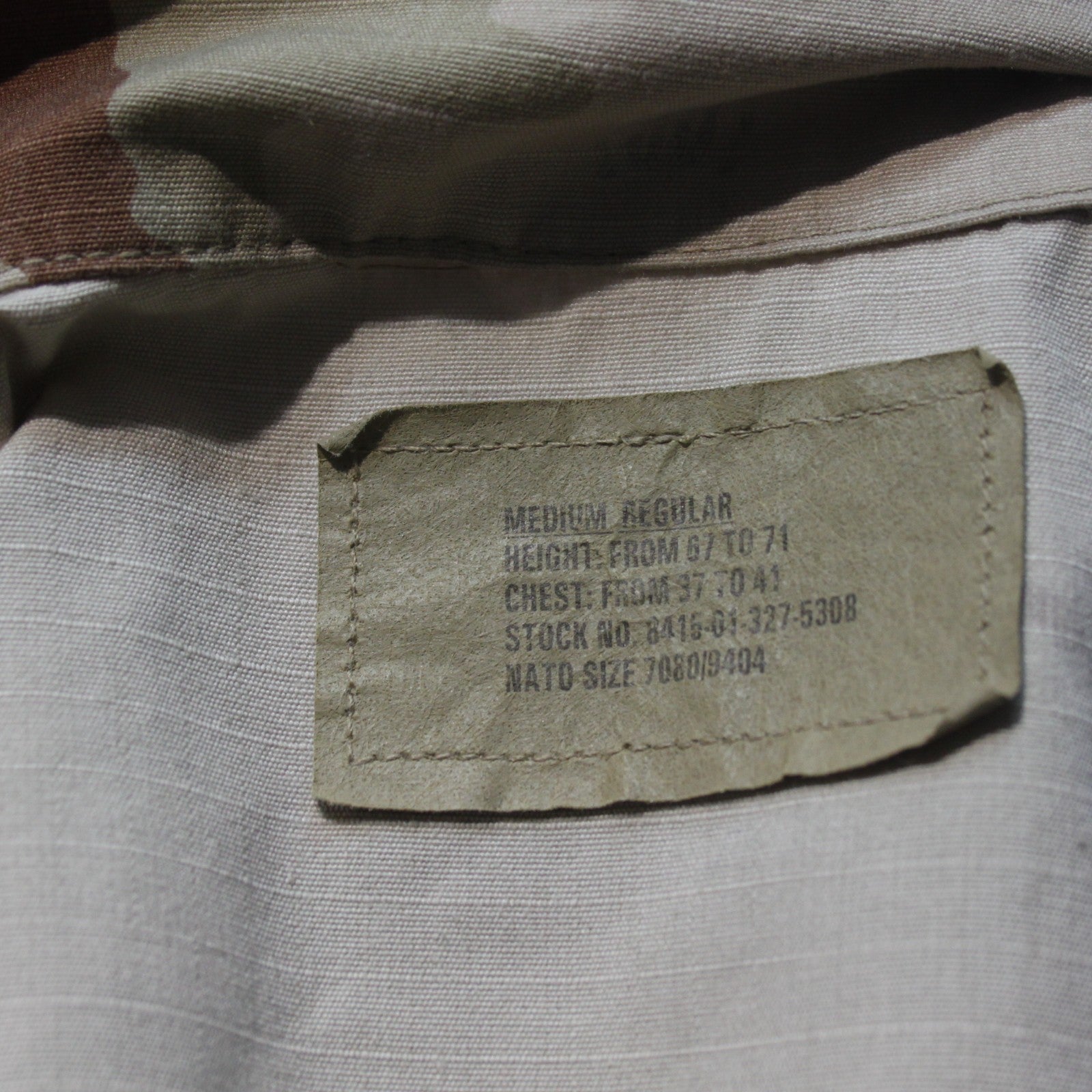 Genuine Surplus US Army TriColor Desert Camo Shirt Repaired 37-41" (3617)
