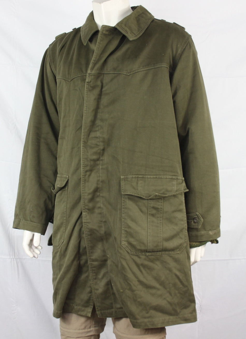 Genuine Surplus Serbian Olive Winter Parka Cotton Canvas Quilted Button in Liner