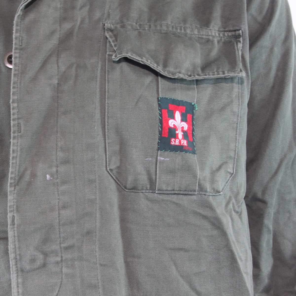 Genuine Surplus Boy Scouts of Belgium Olive Army Shirt 37" 1977 (4264B)