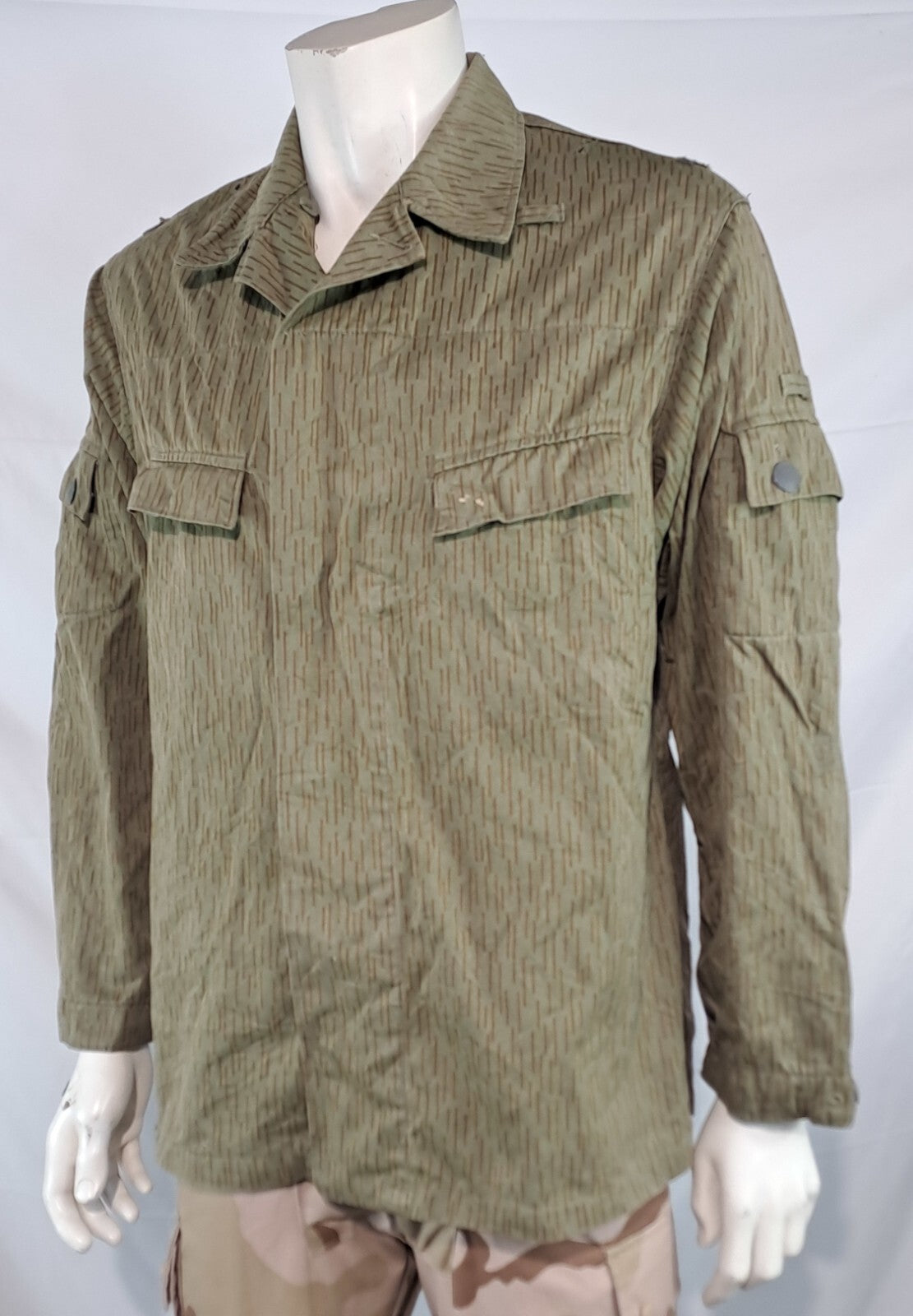 Genuine Surplus East German Strichtarn Raindrop Camo Jacket Canvas Vintage (3073