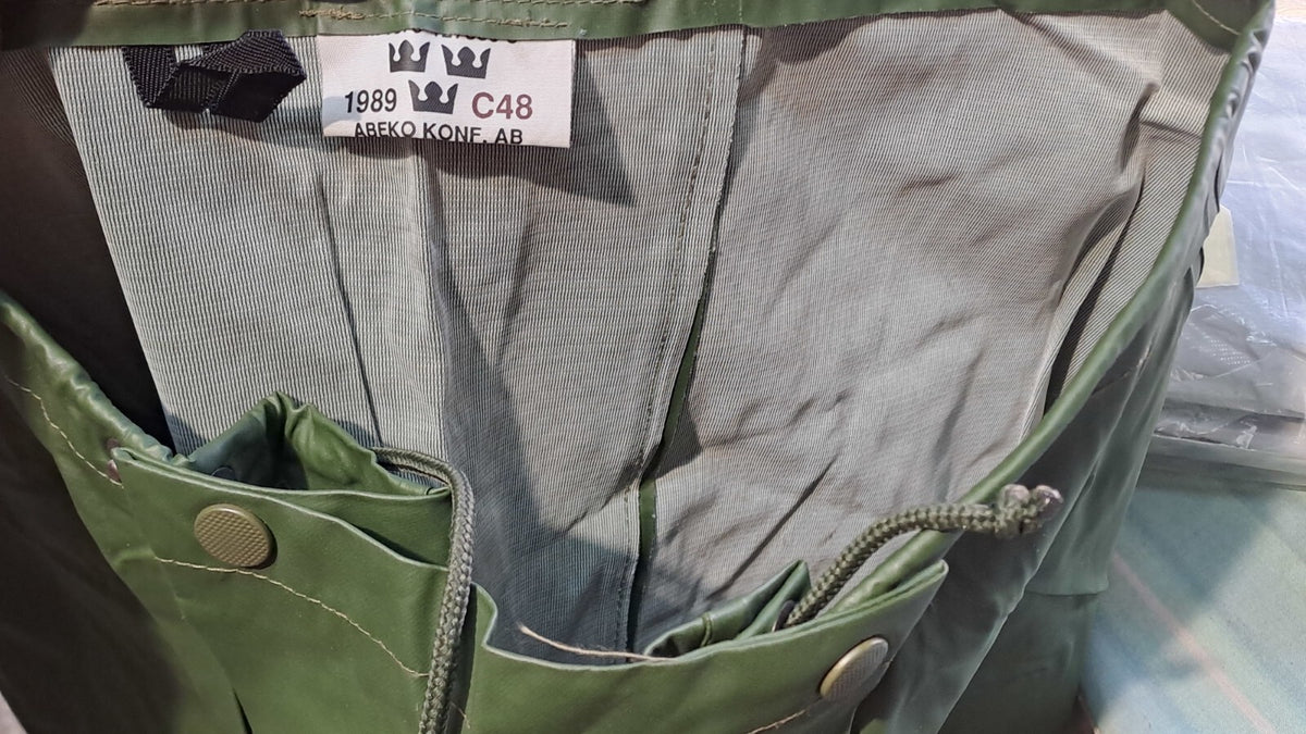 Genuine Surplus Swedish Army Waterproof Over-Trousers PVC Olive (2782)
