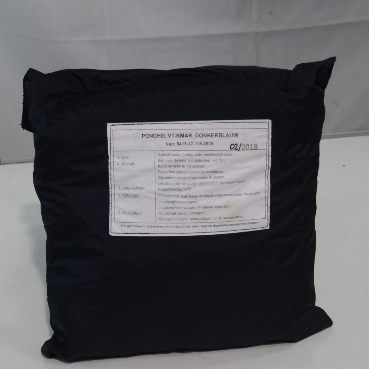 Dutch Army Poncho Cape Packaway Waterproof Navy Genuine Surplus (4440)