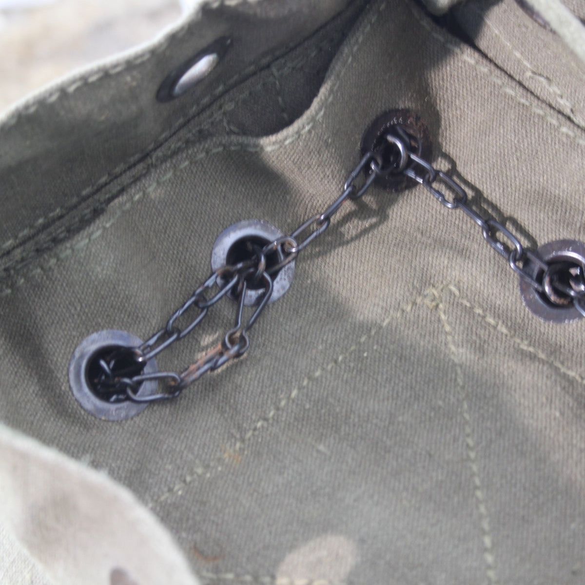 Genuine Surplus Vintage Italian Army Chain Fasten Canvas Bergen Rucksack (4152)
