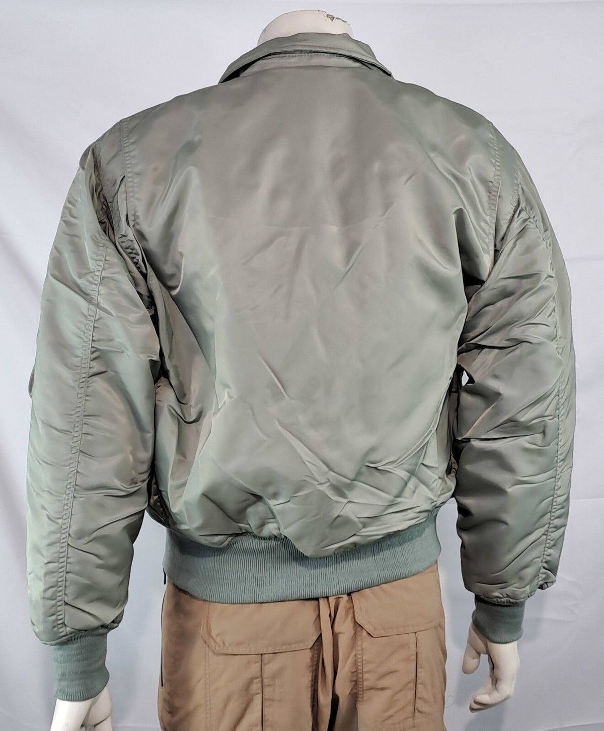 Highlander MA2 USAF Style Bomber Jacket Plain Collar Padded Silver Grey XXS-M