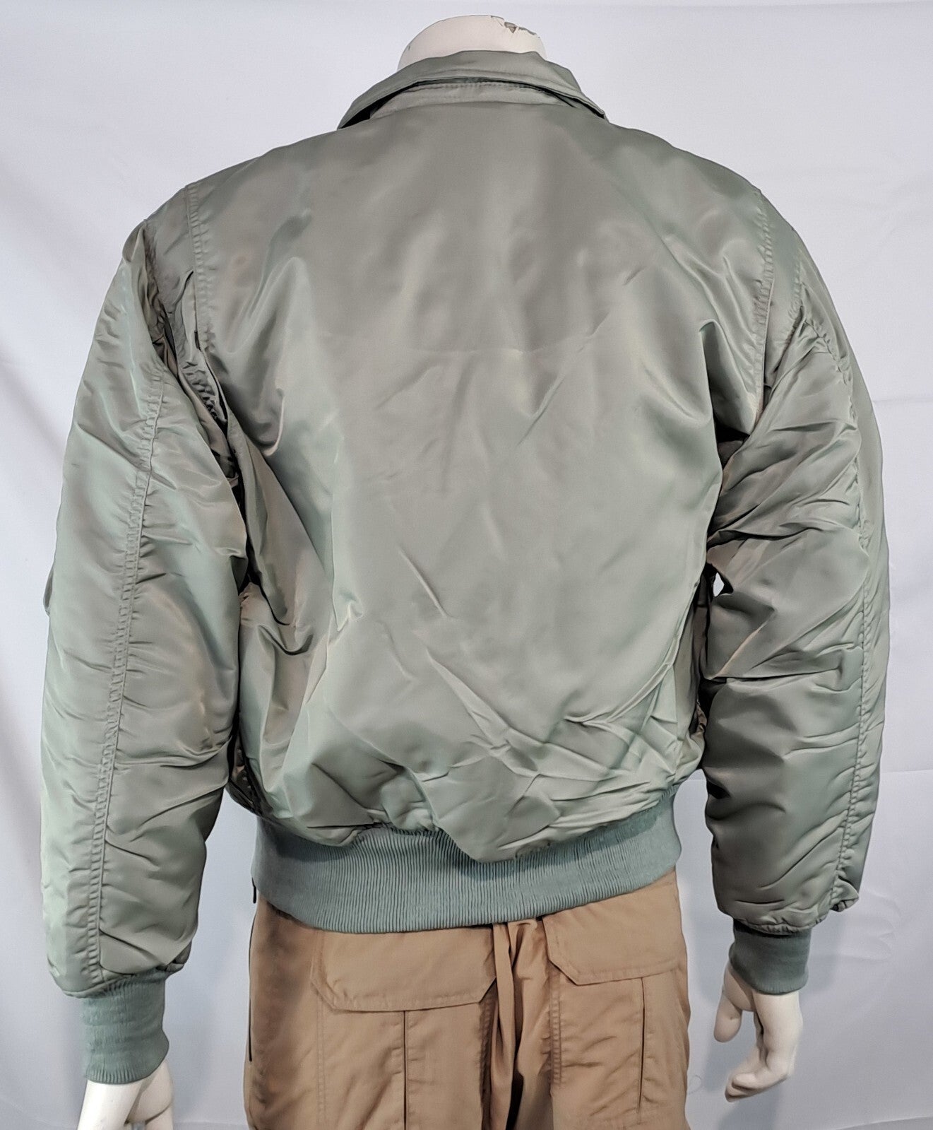 Highlander MA2 USAF Style Bomber Jacket Plain Collar Padded Silver Grey XXS-M