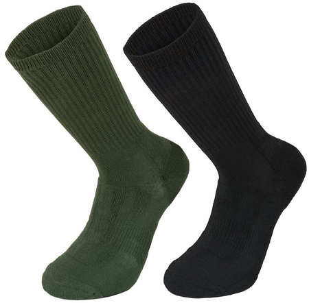 Highlander Crusader Military Style Work Socks Cushioned Cotton Black Olive soc82