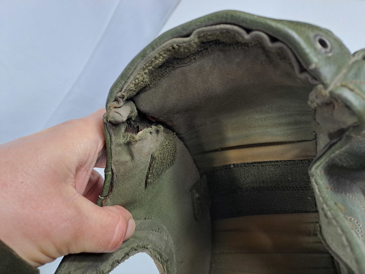 Genuine Surplus French Army Tank Helmet Padded Leather Flexible (1739)