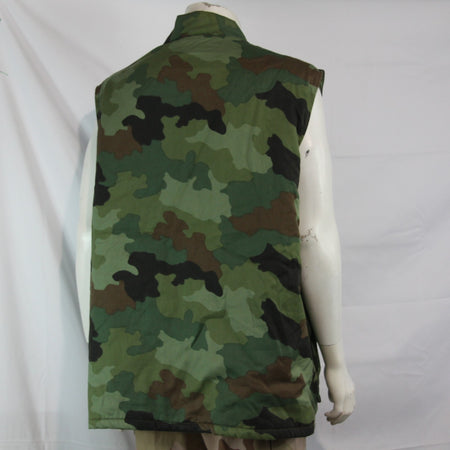 Serbian Army Faux Fur Lined Waistcoat Gilet Vest Camouflage 44" XL (3975)