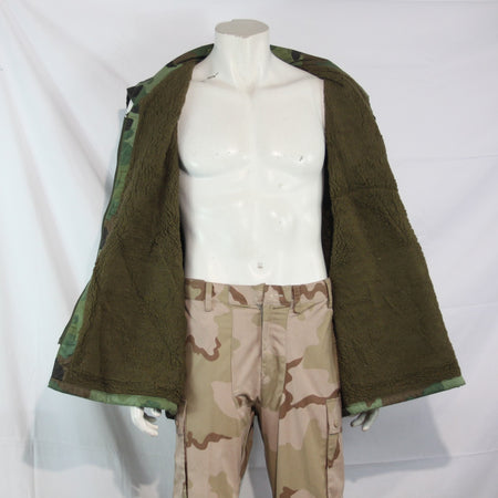 Serbian Army Faux Fur Lined Waistcoat Gilet Vest Camouflage 44" XL (3975)