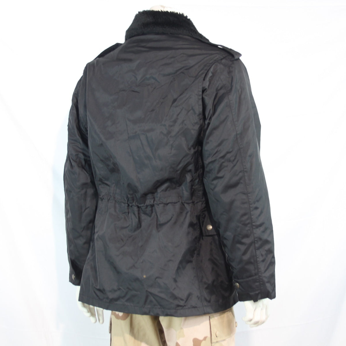 Genuine Surplus French Police Black Jacket, Button off Faux Fur Collar (3149)