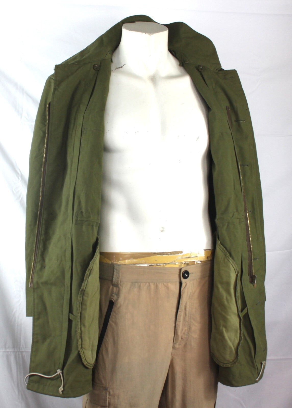 Genuine Surplus Vintage Czech Army Olive Drab Canvas Hooded Parka Cotton Canvas