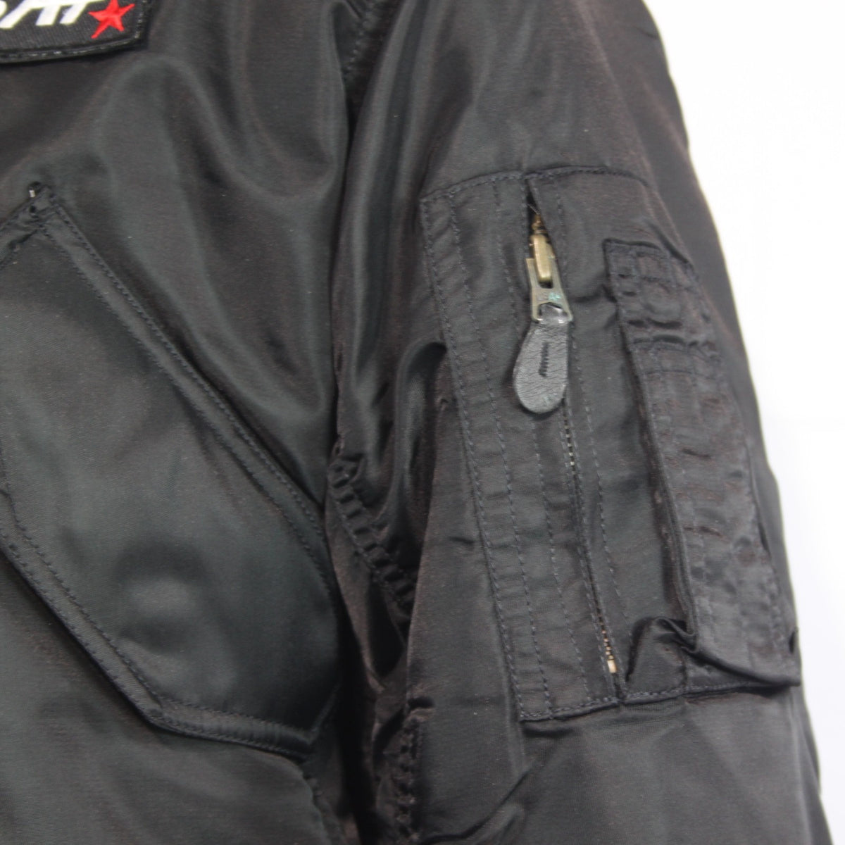 Highlander MA2 Bomber Jacket Plain Collar Padded Quilted Black USAF XXS
