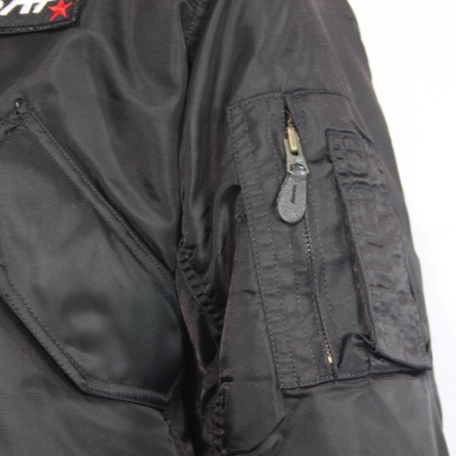 Highlander MA2 Bomber Jacket Plain Collar Padded Quilted Black USAF XXS
