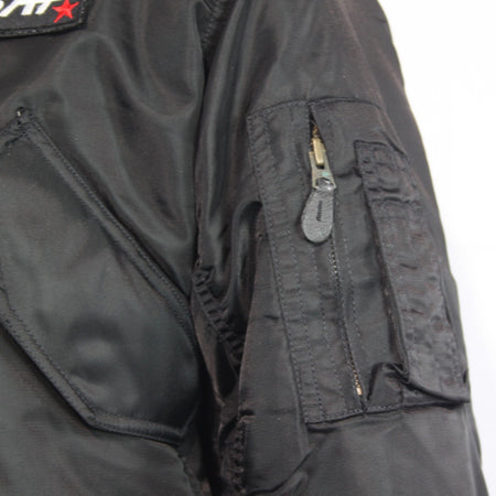 Highlander MA2 Bomber Jacket Plain Collar Padded Quilted Black USAF XXS