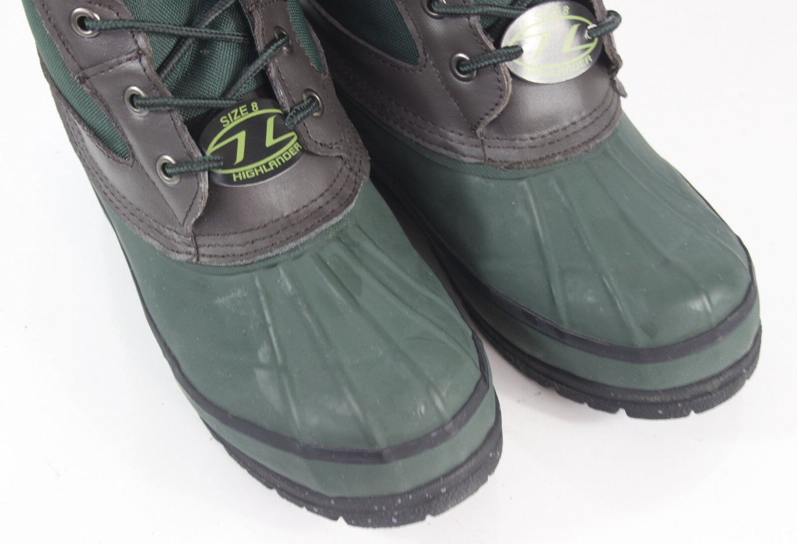 Highlander Morton Rubber & Canvas Warm Fleece Lined Ankle Boots Green Gardening