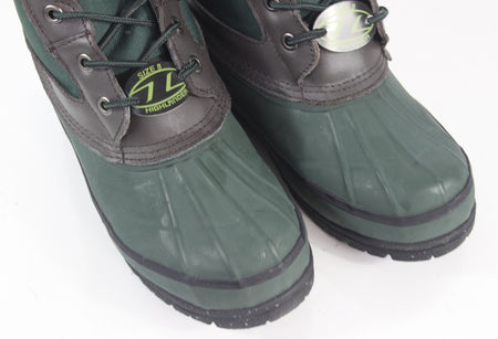 Highlander Morton Rubber & Canvas Warm Fleece Lined Ankle Boots Green Gardening
