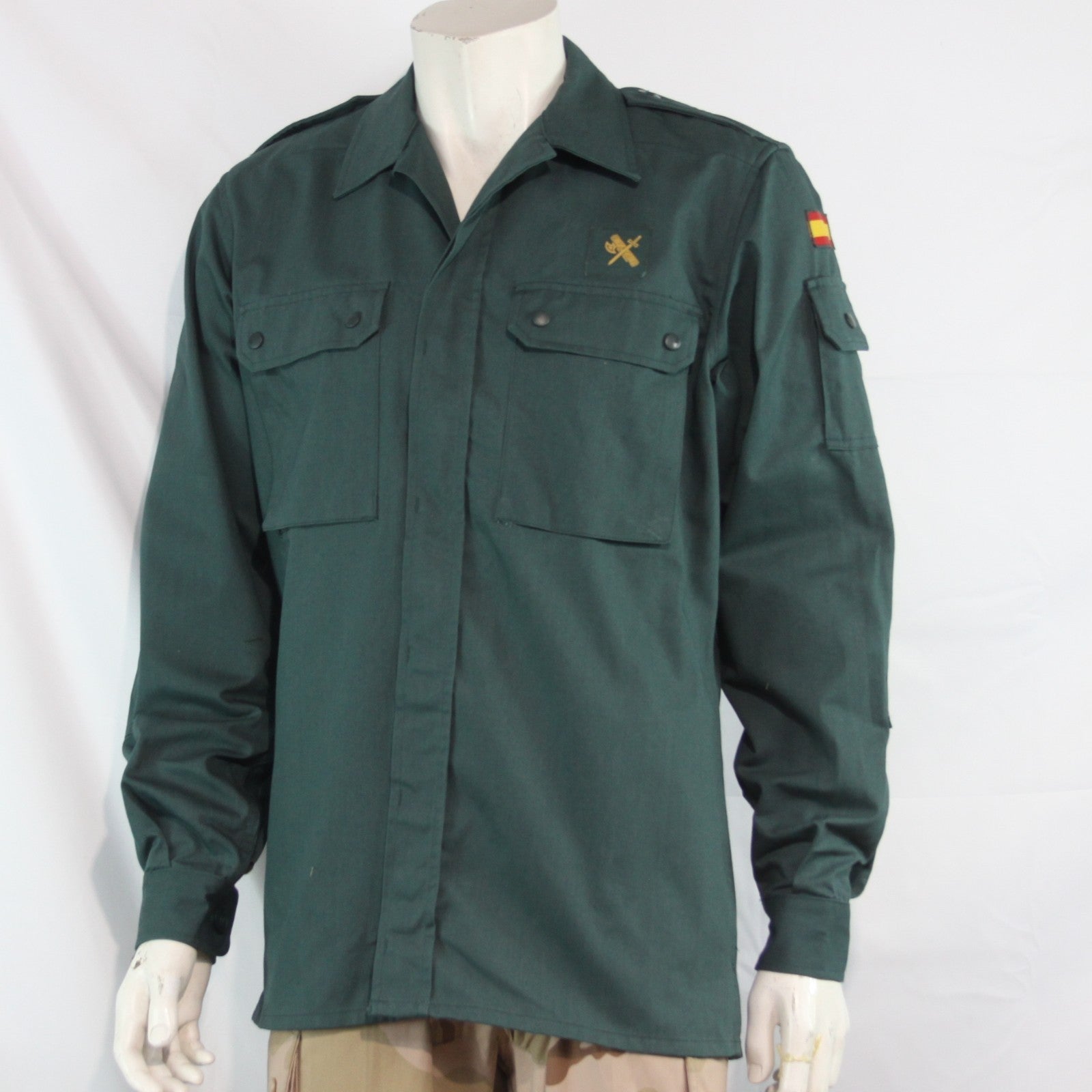 Genuine Surplus Spanish Army Bottle Green Field Shirt  42" (4279)