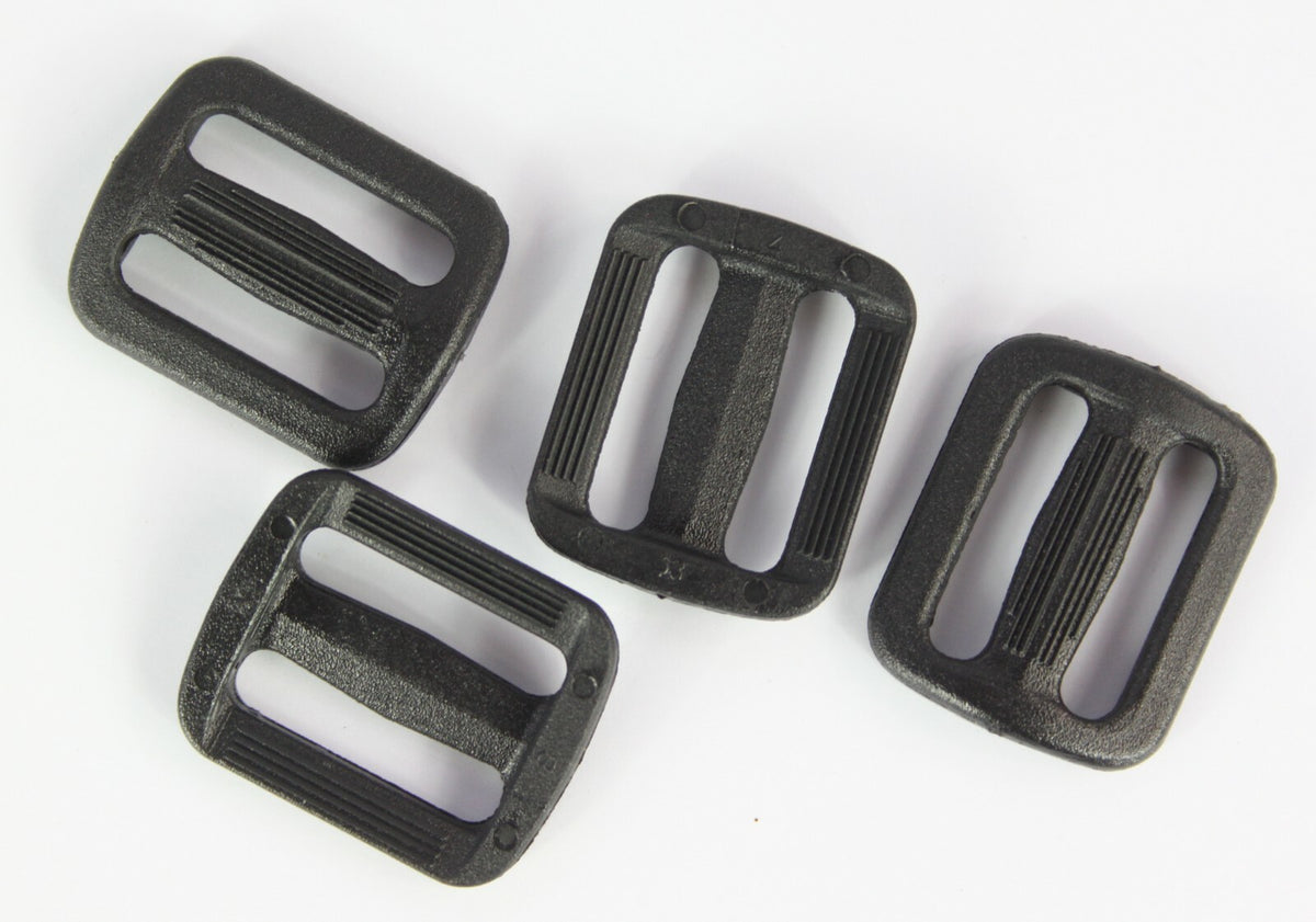 Tri-Glide Slider Buckles Black Tan Plastic Loops Rucksacks Replacement All Sizes