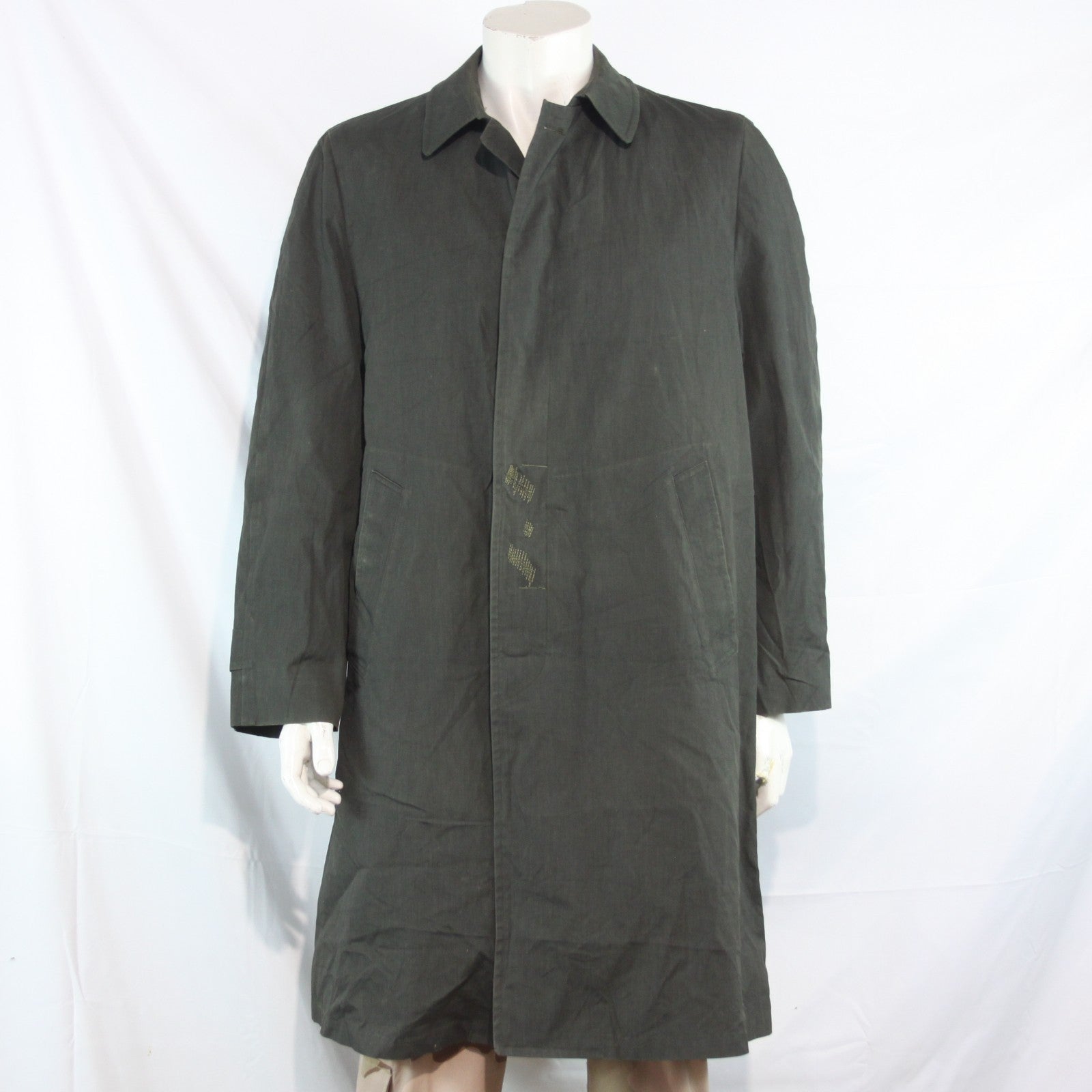Vintage Mens Overcoat London Fog Faux Fur Lined Medium Warm Grey (4288)