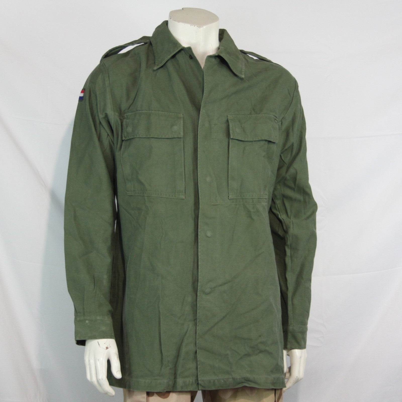 Genuine Surplus Dutch Army Olive Green Vintage Field Shirt HW Cotton  G2 (3320)