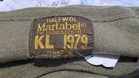 Genuine Surplus Dutch Army Vintage Long Sleeve Thermal Top Olive 50% Wool (3790)