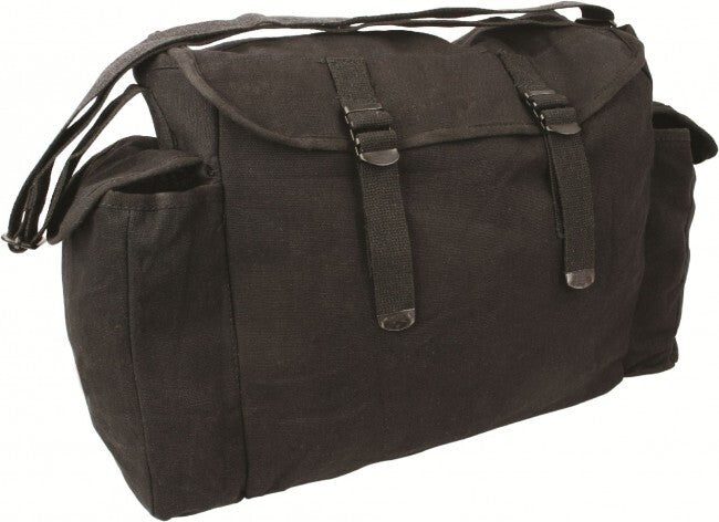 Highlander Heavy Duty Haversack Side Bag Messenger Canvas Satchel Olive Black