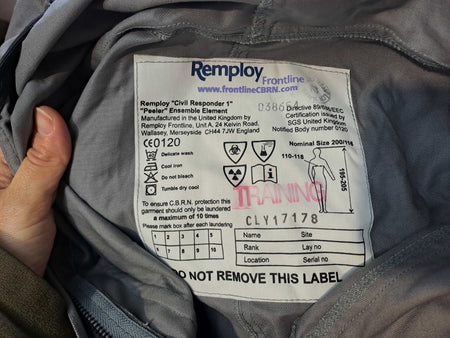 Genuine Surplus Remploy Civil Responder CBRN Overall Training Grey (1762)