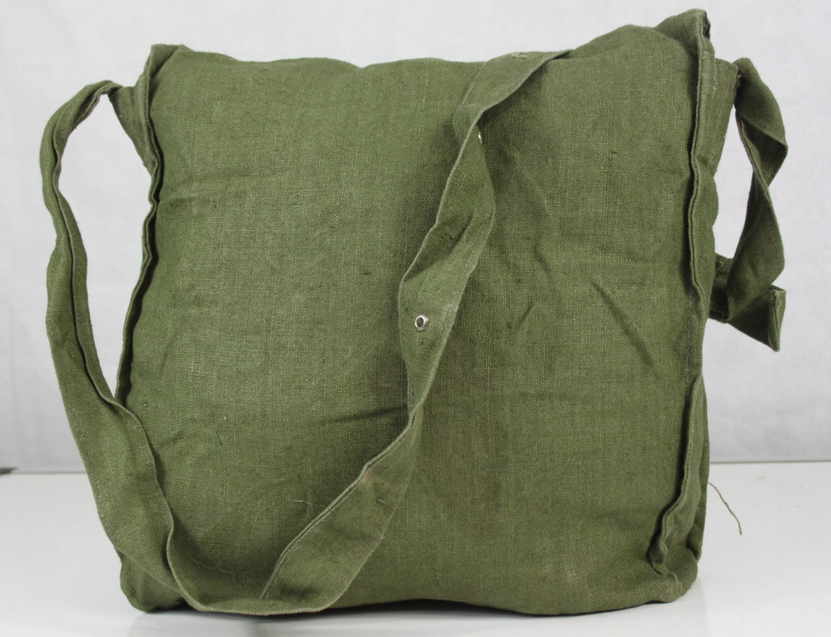 Genuine Surplus Bulgarian Army Side Bag Lightweight LINEN Vintage Gas Mask (3354