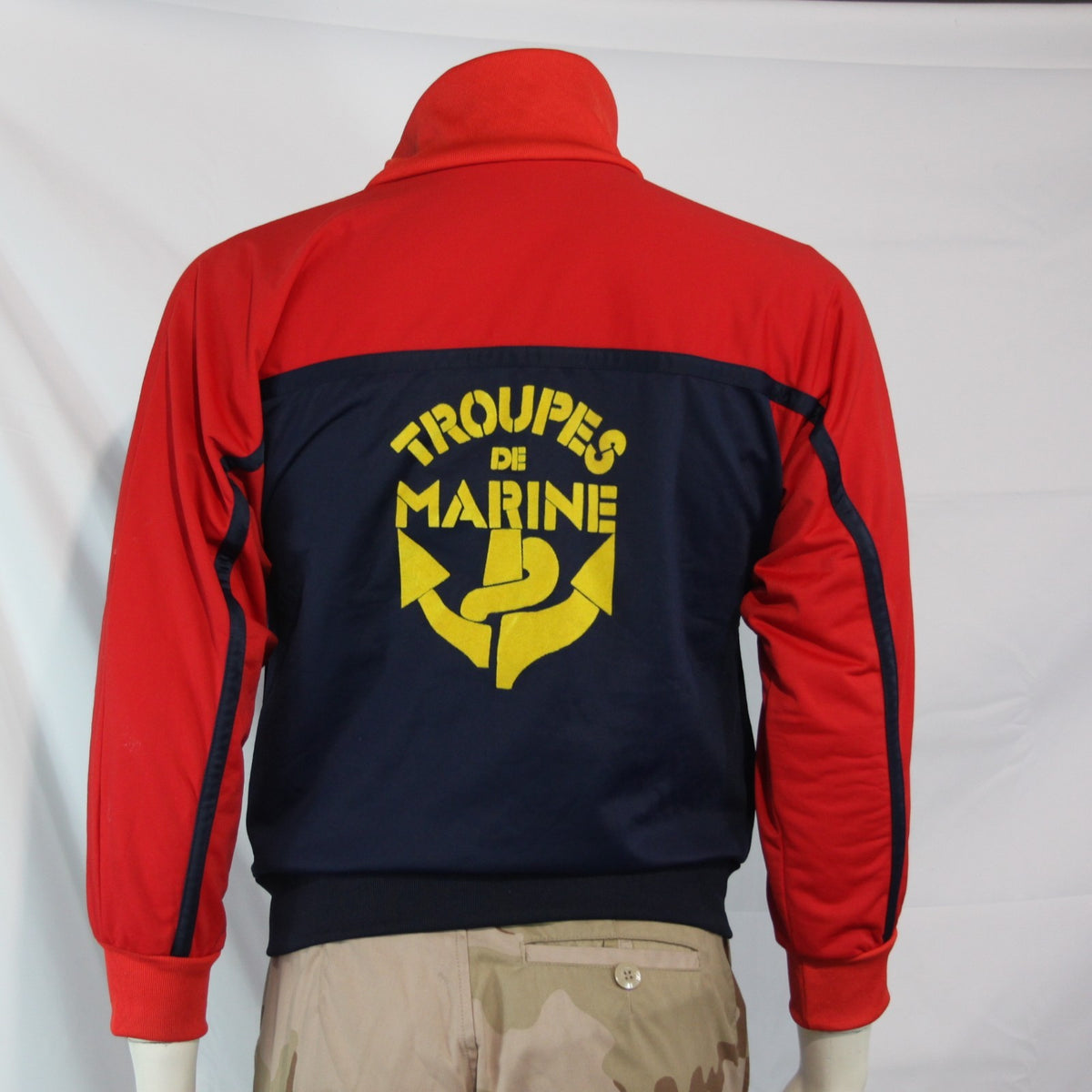 Tracksuit Top French Marines Jacket Genuine Surplus Military red/blue 34" (3992)